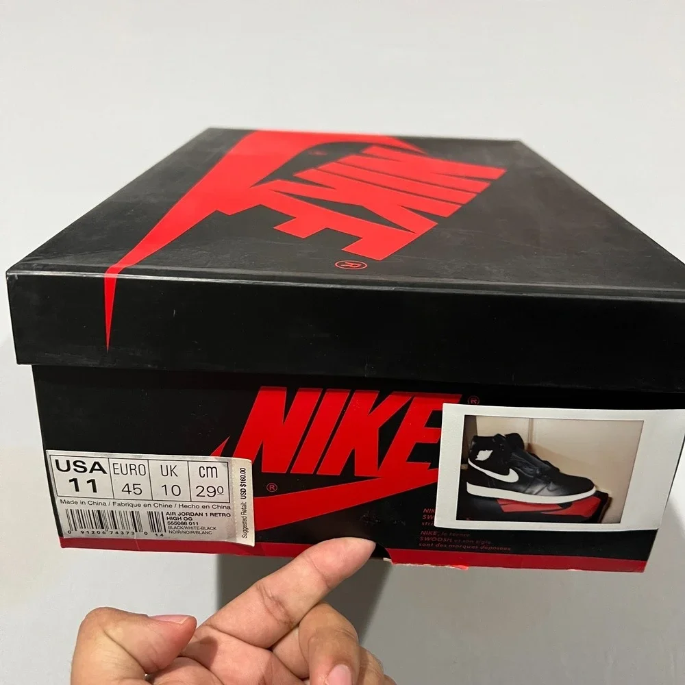 Nike Air Jordan 1 Retro Yin Yang 555088-011 Black White Mens Sneakers Size 11